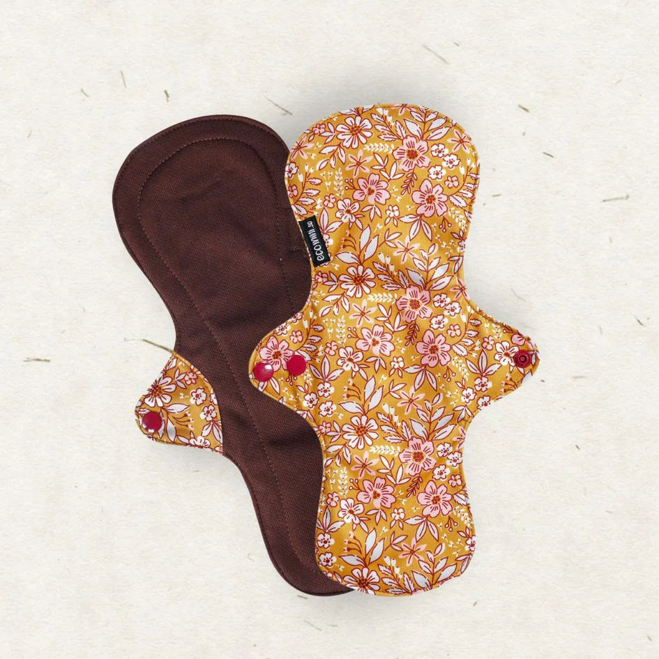 Lore & Leaf Malta Eco Mini Reusable Sanitary Period Pad Large Contour Bamboo Dark Stain Free Natural Healthy Audrey 3
