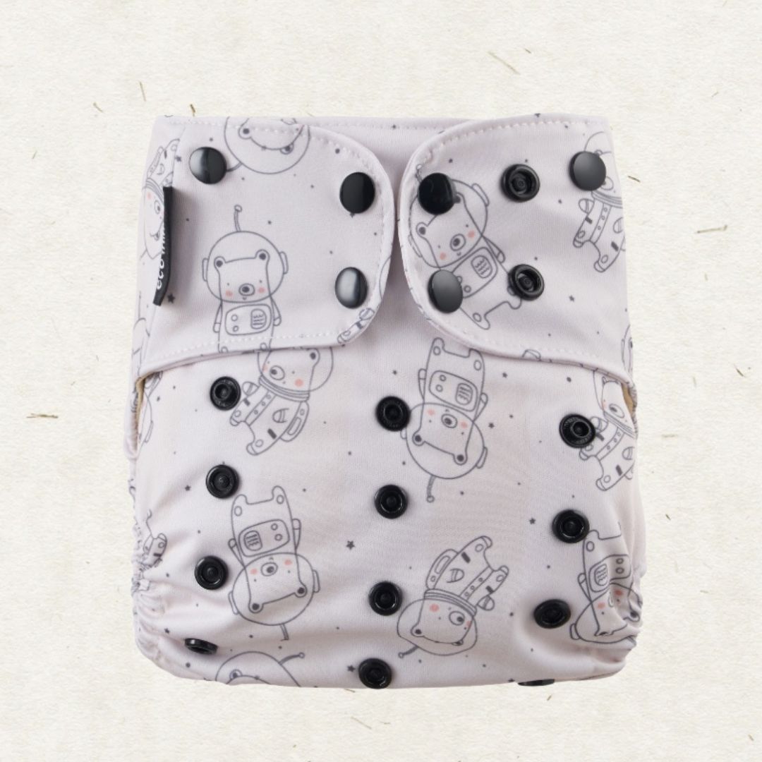 Lore & Leaf Malta sustainable eco friendly reusable shop Eco Mini pocket reusable diaper nappy cloth Space Teddy