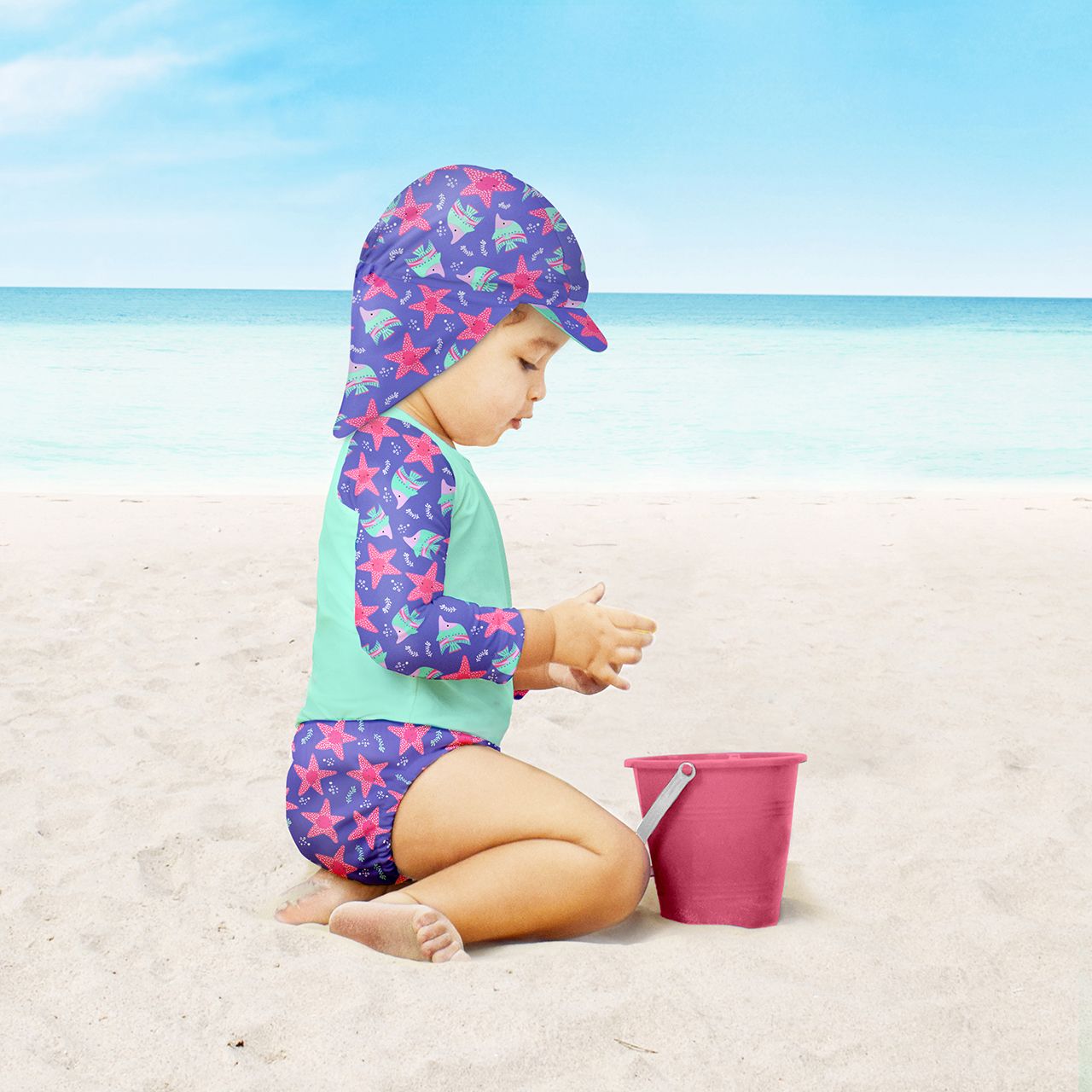 Lore & Leaf Malta Bambino Mio Reversible Swim Hat Violet Lifestyle