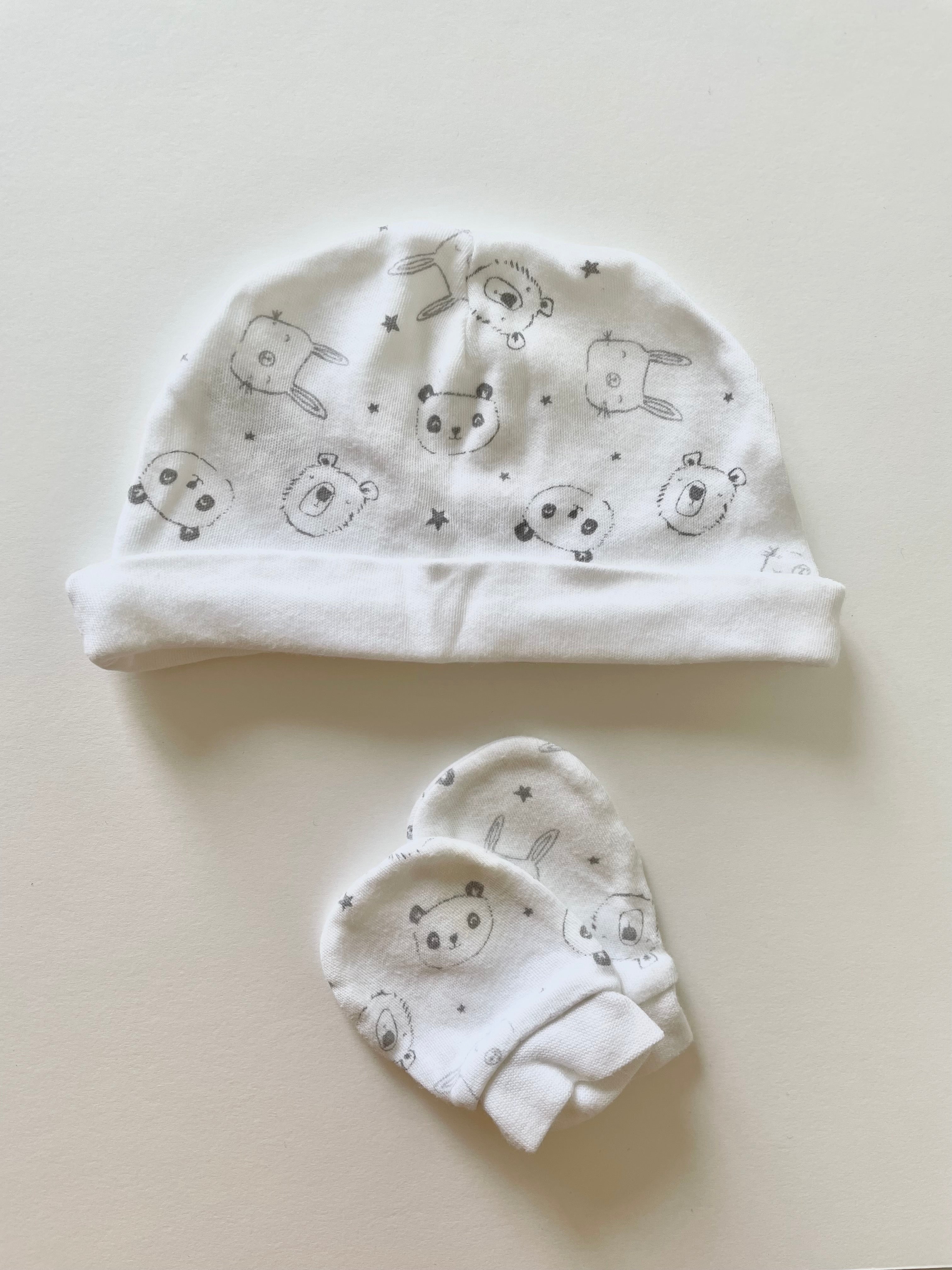 Set di cappello e guanto per neonato taglia unica
