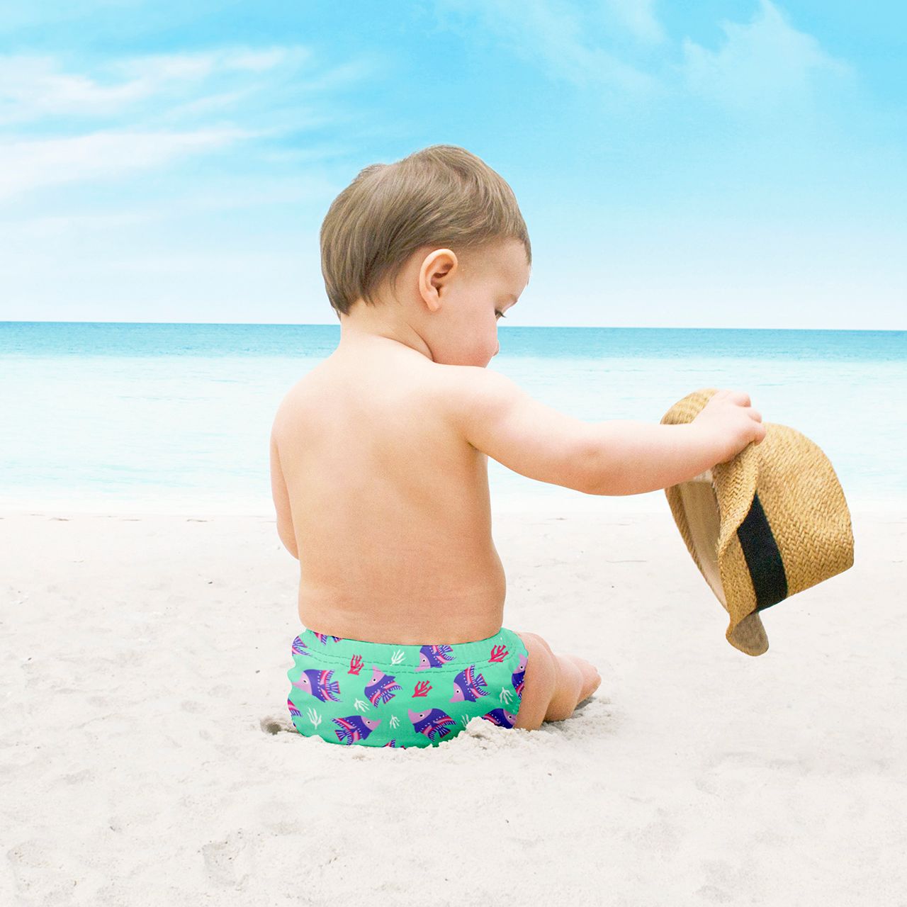 Lore & Leaf Malta Bambino Mio Swim Nappy Electro fish lifestyle