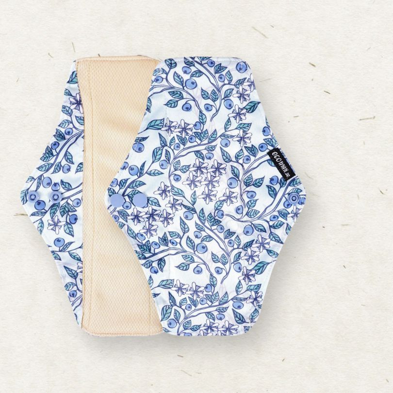 Lore & Leaf Malta Eco Mini Reusable Sanitary Period Pad Regular Day Natural Healthy Blueberry Trail 1