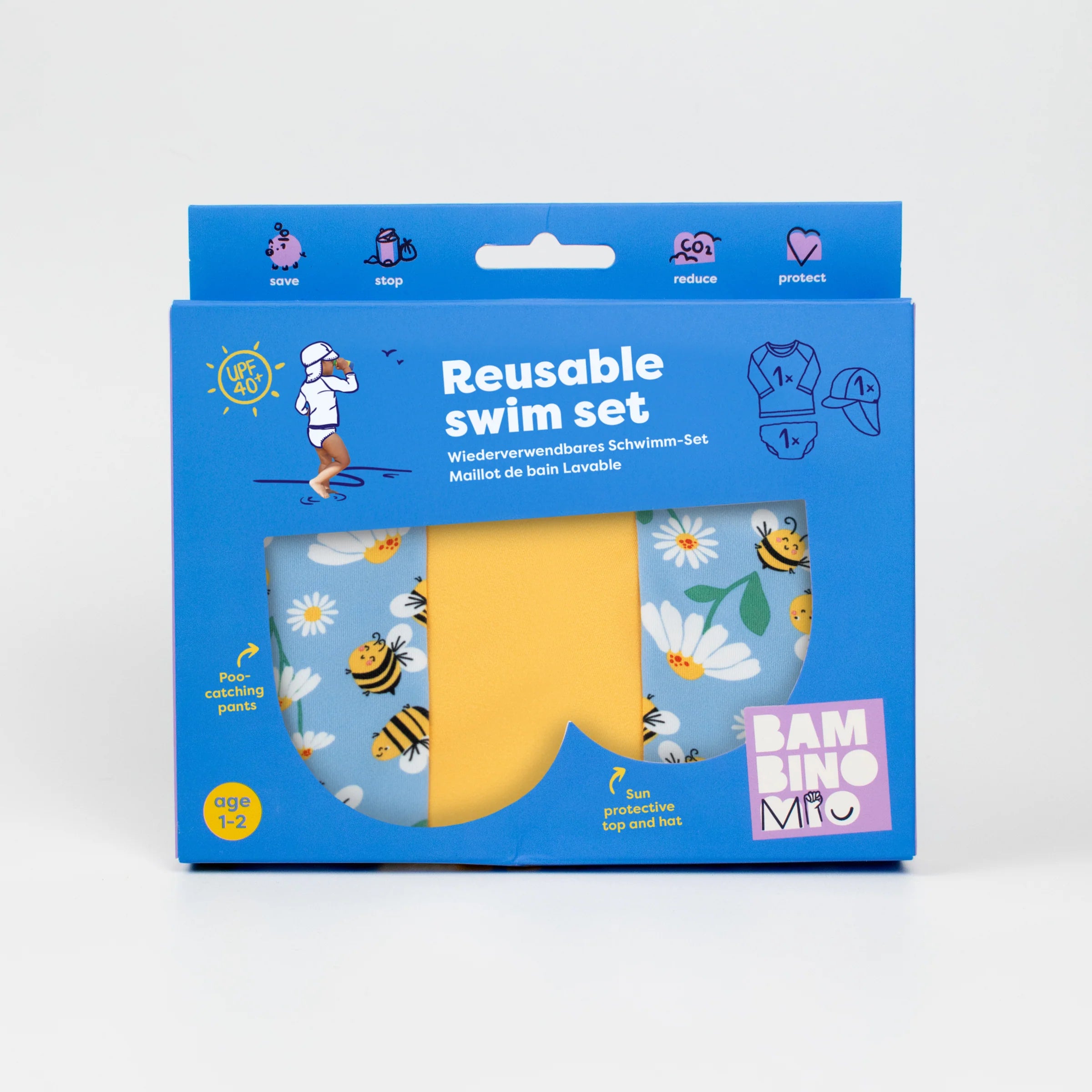 Bambino Mio 3-piece Swim Set - Swim Nappy, Swim top and Swim Hat