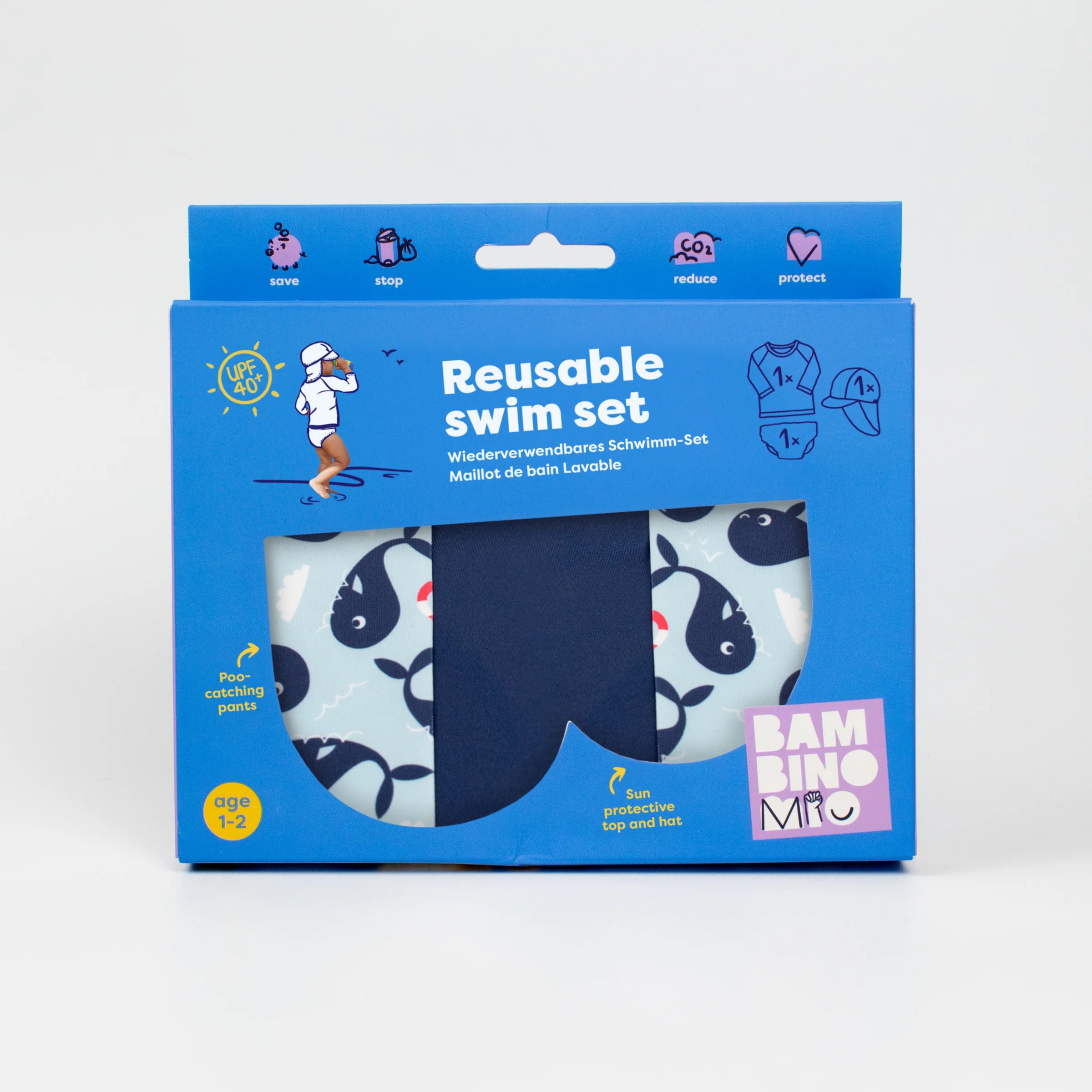 Bambino Mio 3-piece Swim Set - Swim Nappy, Swim top and Swim Hat
