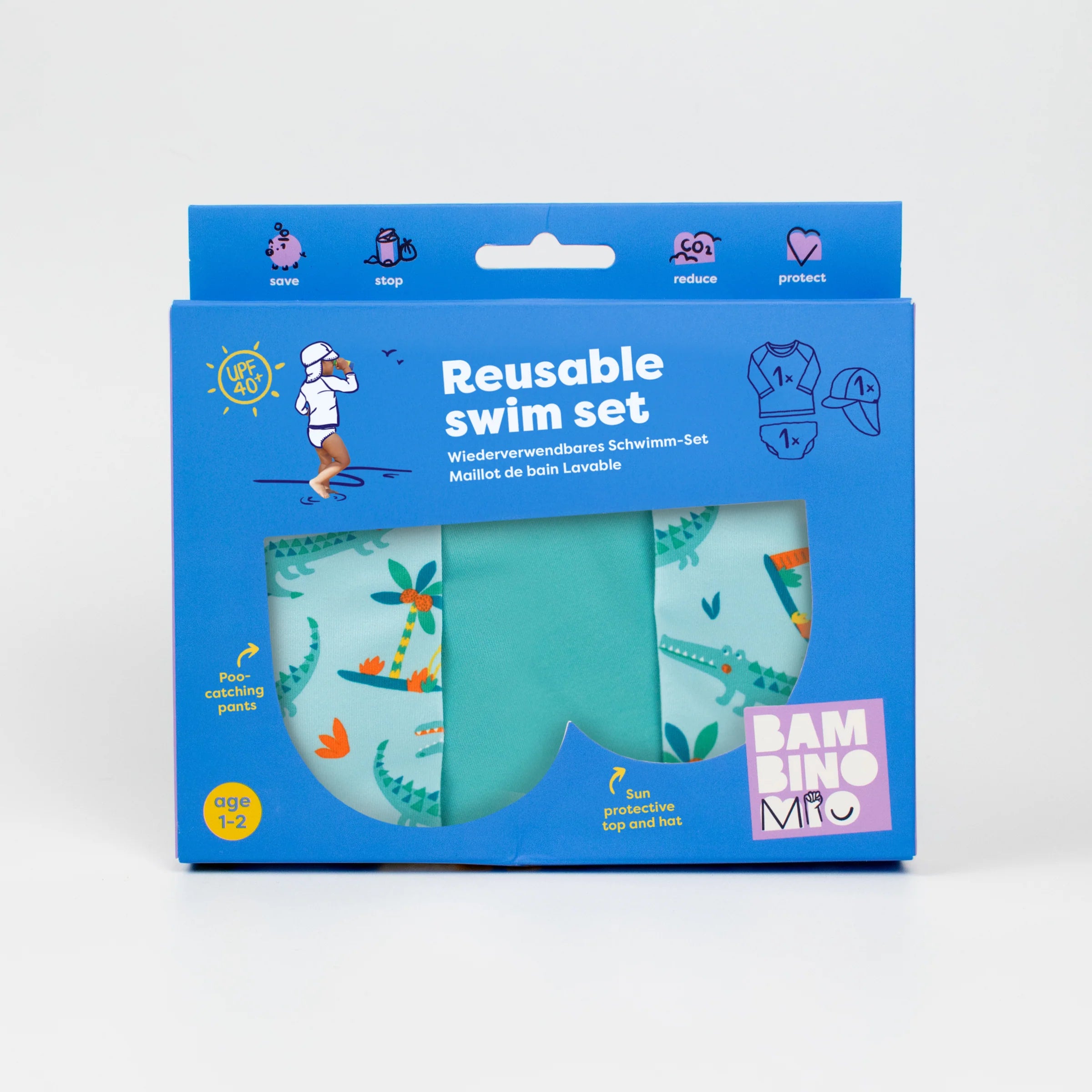 Bambino Mio 3-piece Swim Set - Swim Nappy, Swim top and Swim Hat