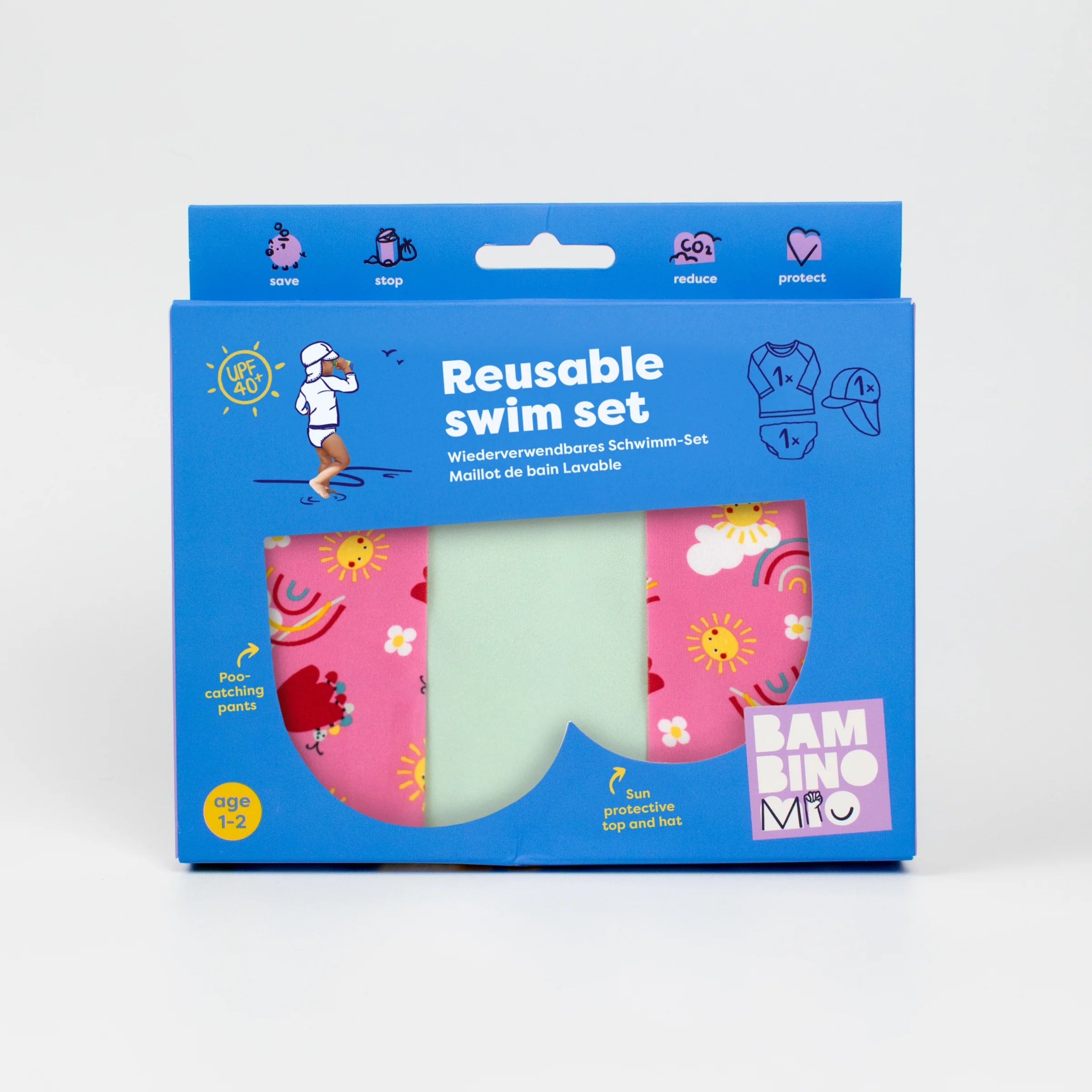 Bambino Mio 3-piece Swim Set - Swim Nappy, Swim top and Swim Hat