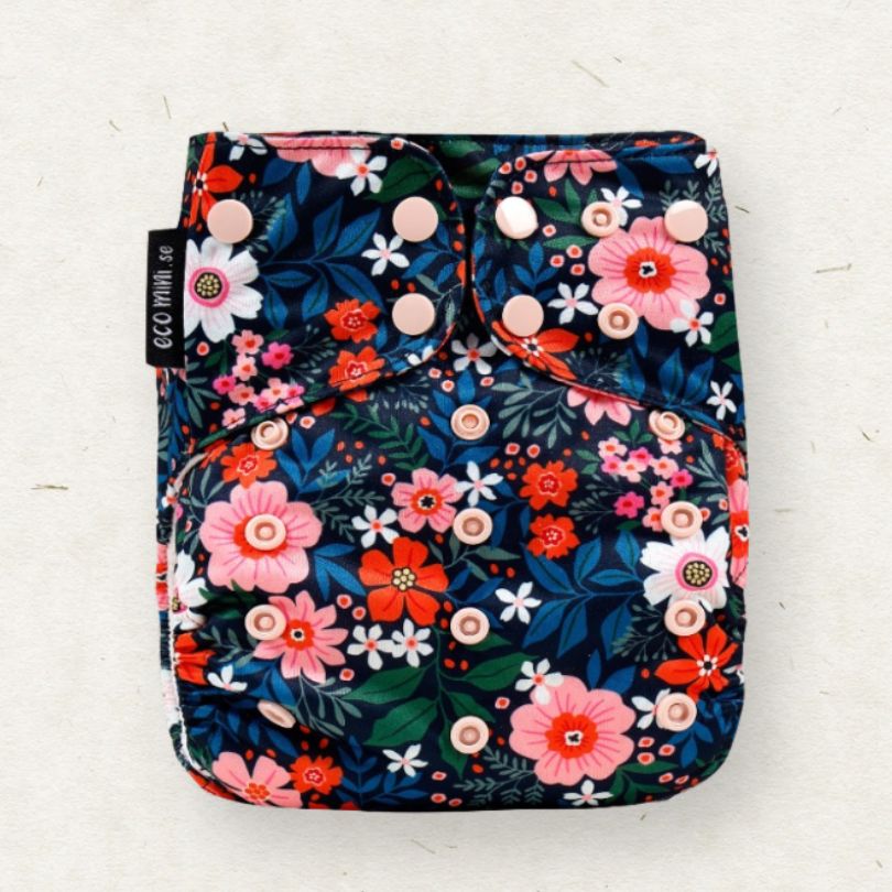 Lore & Leaf Malta sustainable eco friendly reusable shop Eco Mini pocket reusable diaper nappy cloth Midnght Garden