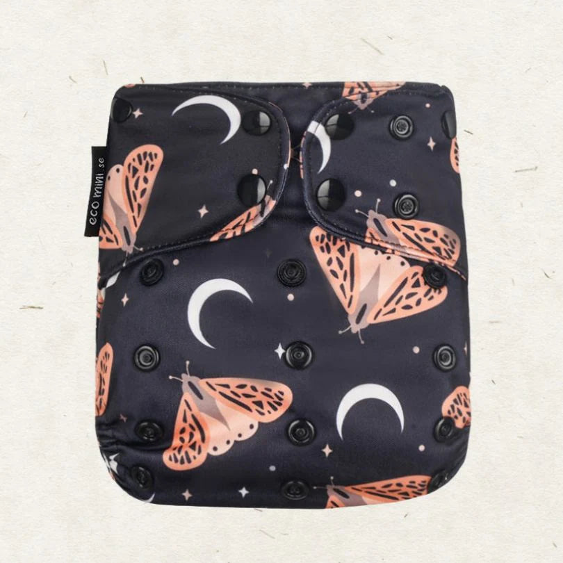 Lore & Leaf Malta sustainable eco friendly reusable shop Eco Mini pocket reusable diaper nappy cloth Midnight Moth
