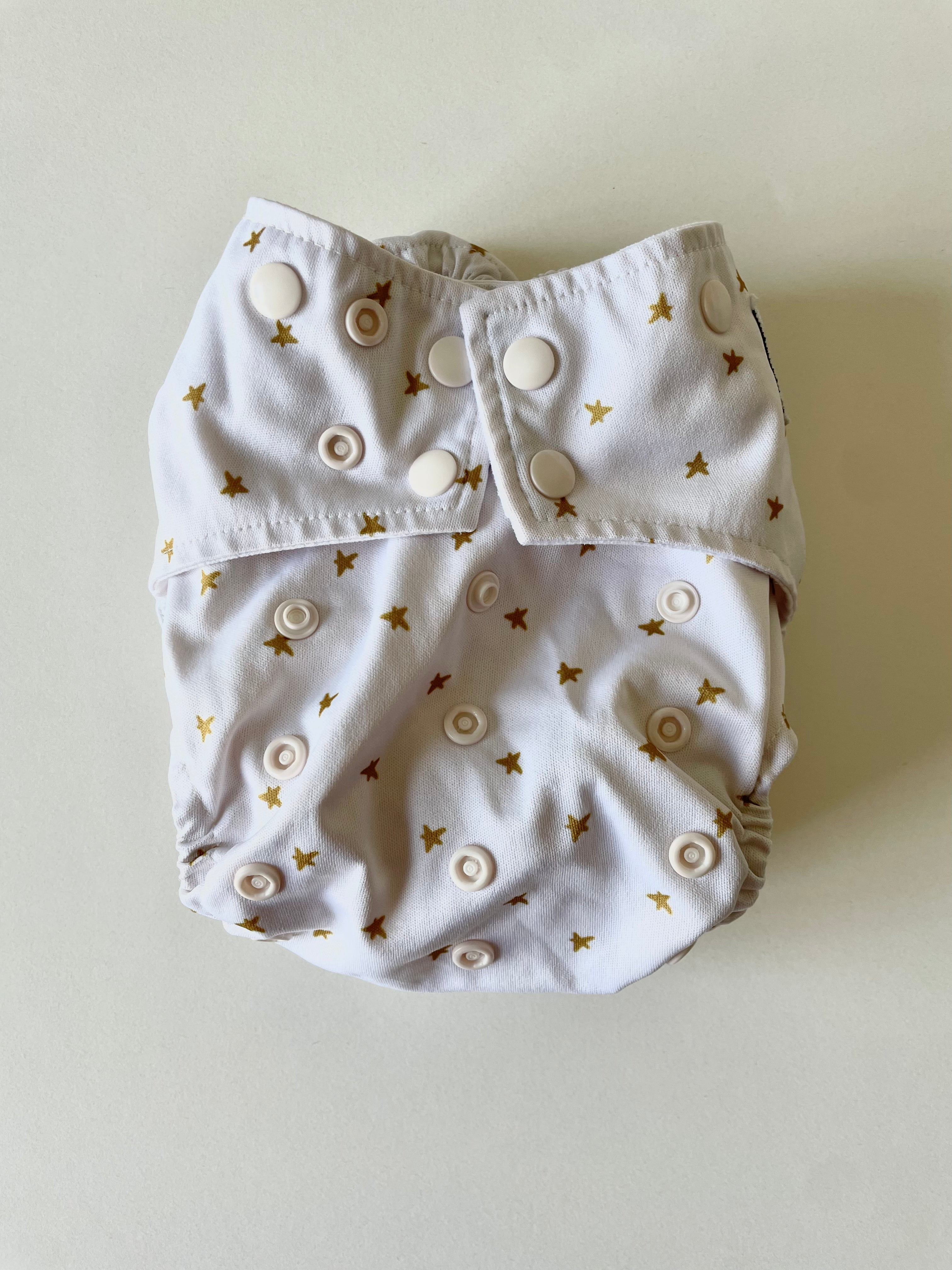 Pre-Loved La Petite Ourse - Pocket Nappy - Gold Stars