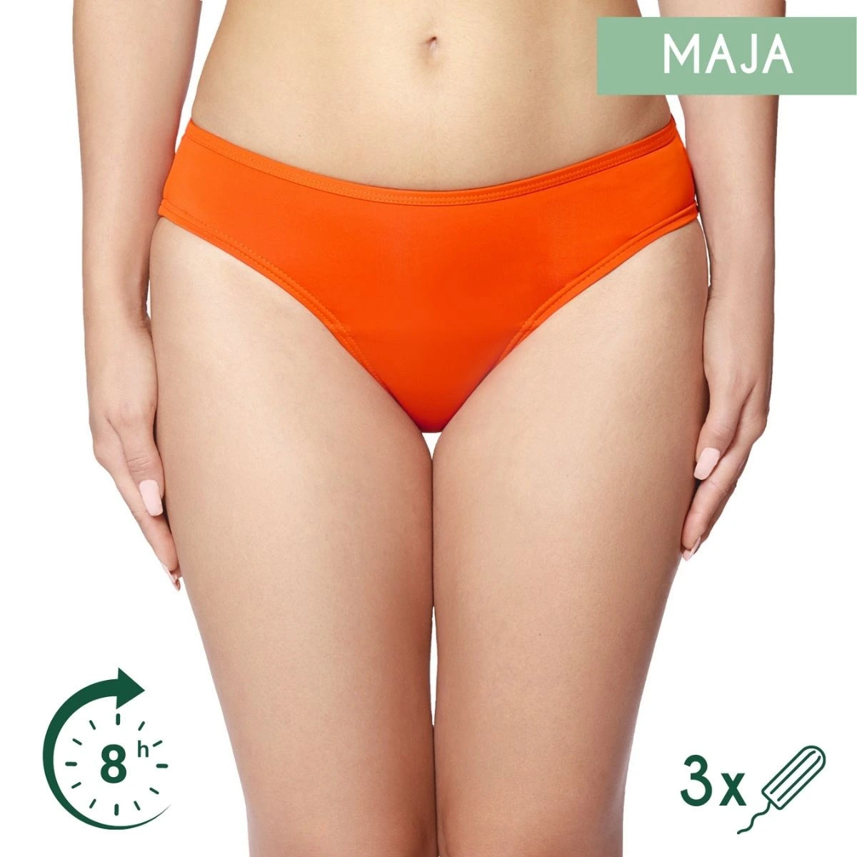 Femi.Eko Maja period pants The Cloth Nappy Company Malta orange