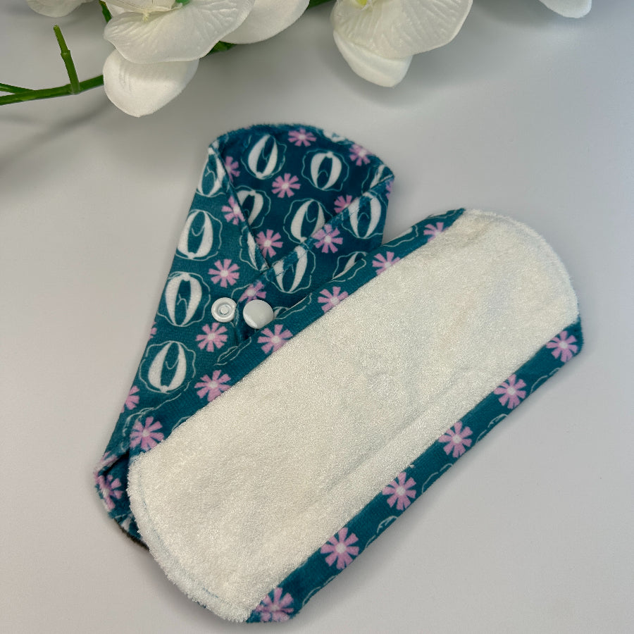 The Cloth Nappy Company Malta Cheeky Wipes reusable sanitary period pads panty liners abstract flower bamboo