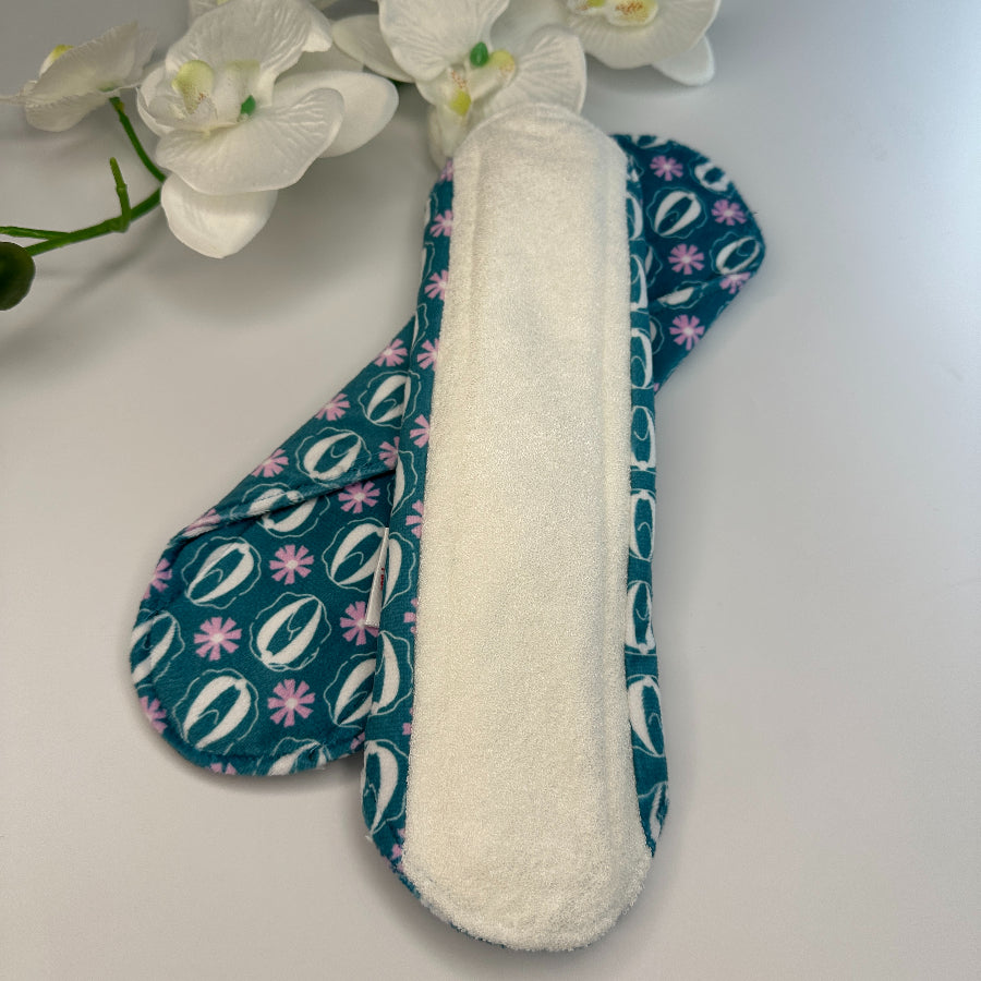 The Cloth Nappy Company Malta Cheeky Wipes reusable sanitary period pads night maternity pads abstract flower bamboo