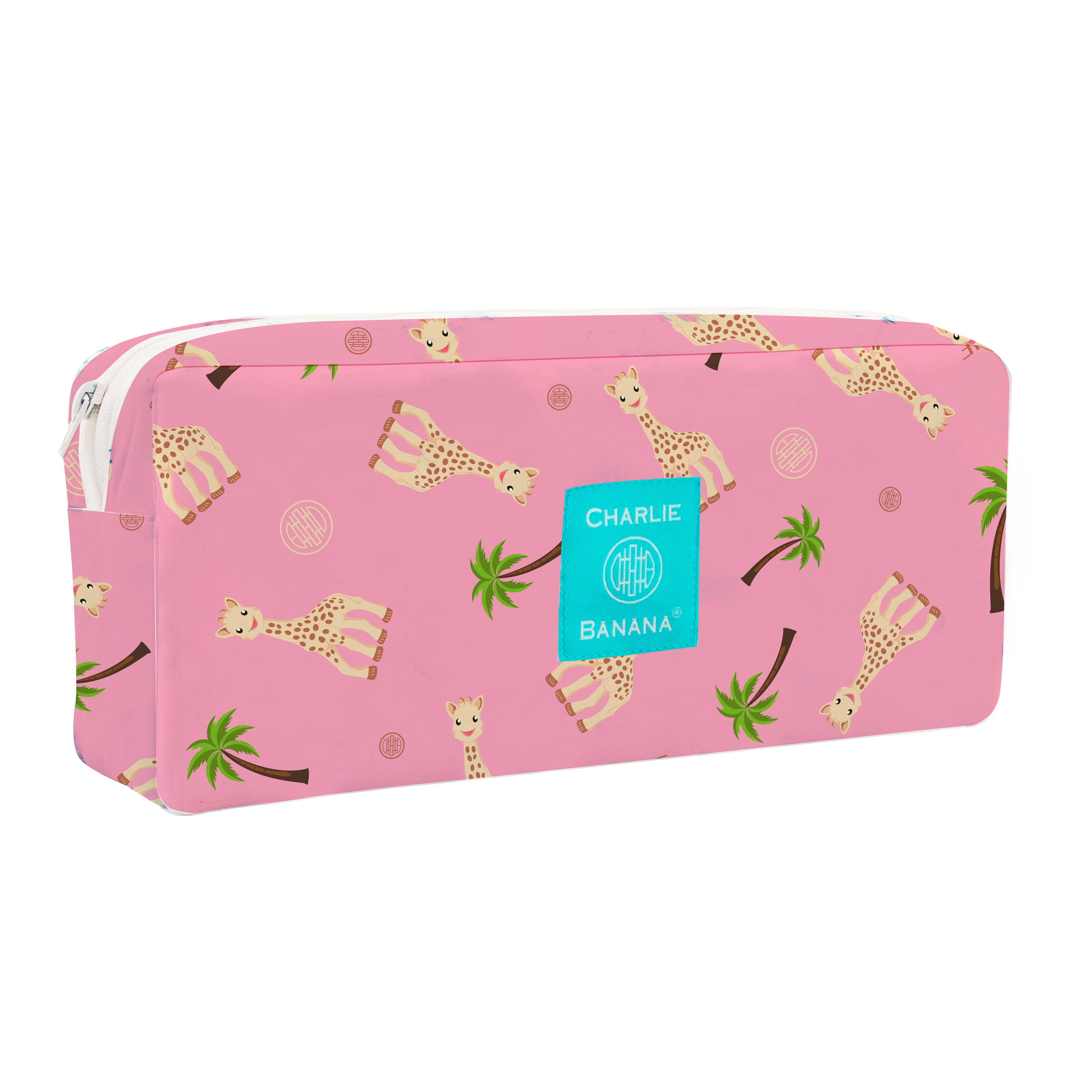 Charlie Banana Reusable Waterproof Multi Purpose Pouch Sophie Pink print The Cloth Nappy Company Malta