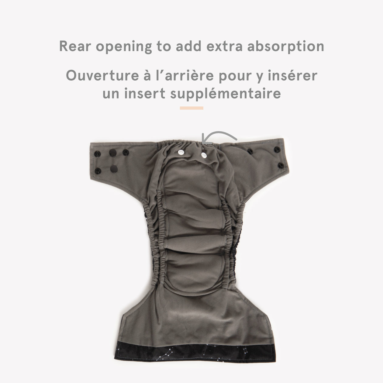 The Cloth Nappy Company La Petite Ourse All in One Nappy rear opening