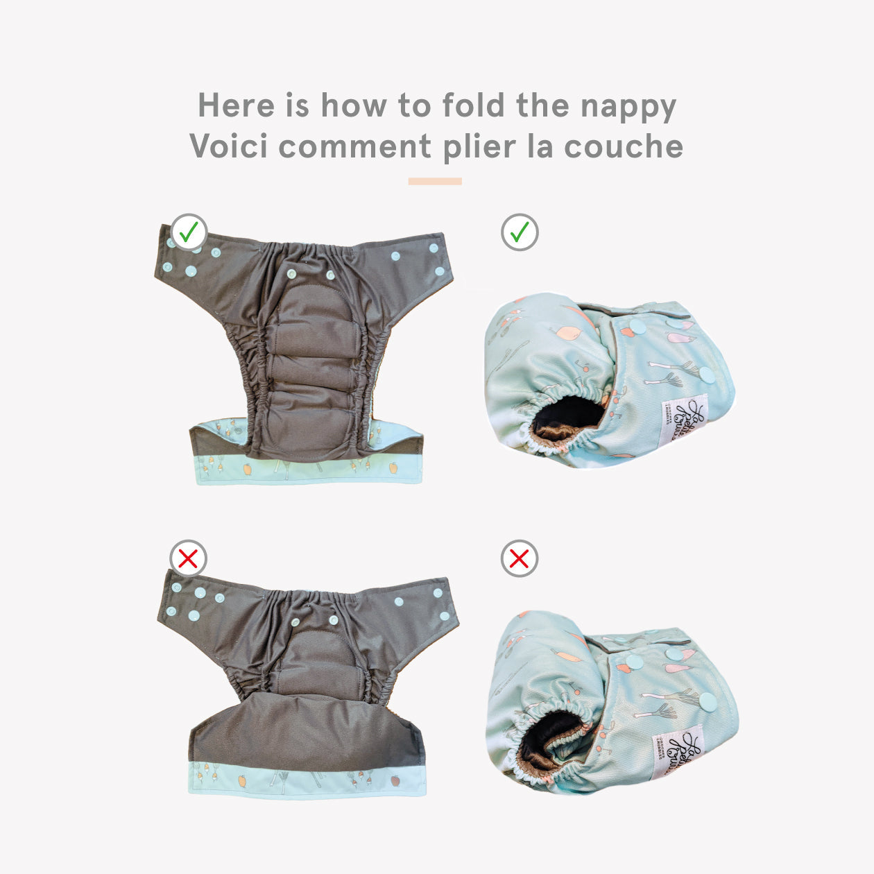 The Cloth Nappy Company La Petite Ourse All in One Nappy folding nappy