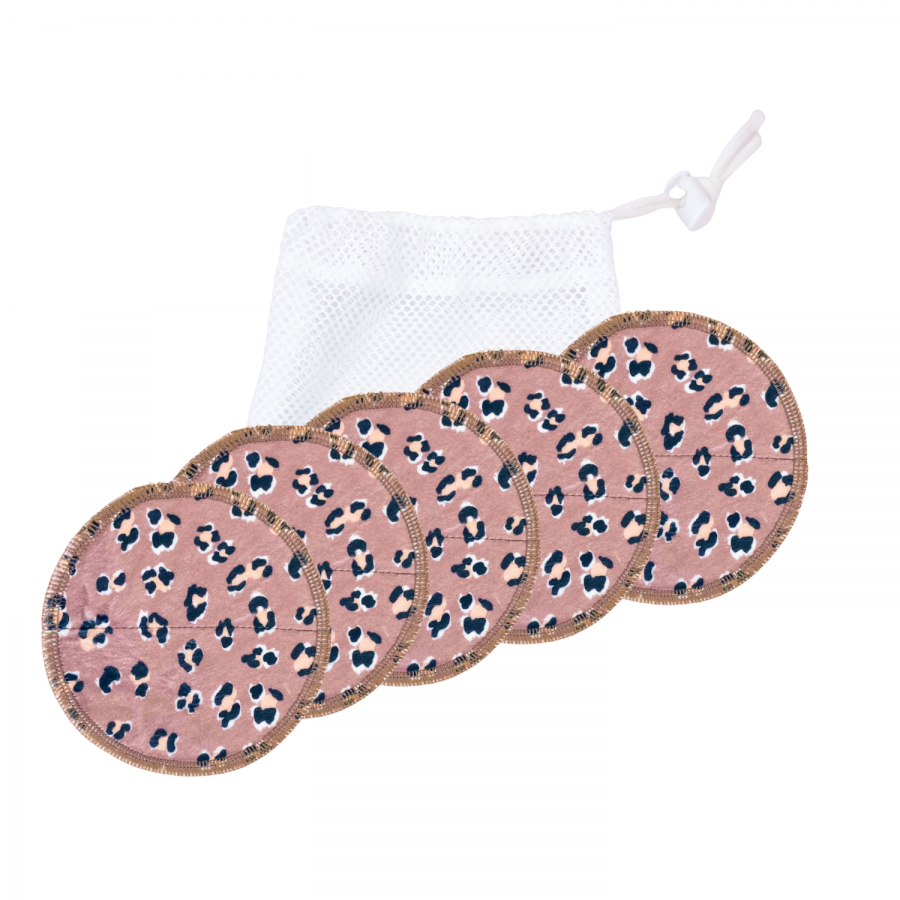 The Cloth Nappy Company Malta Cheeky Wipes Make up removal reusable leopard beige