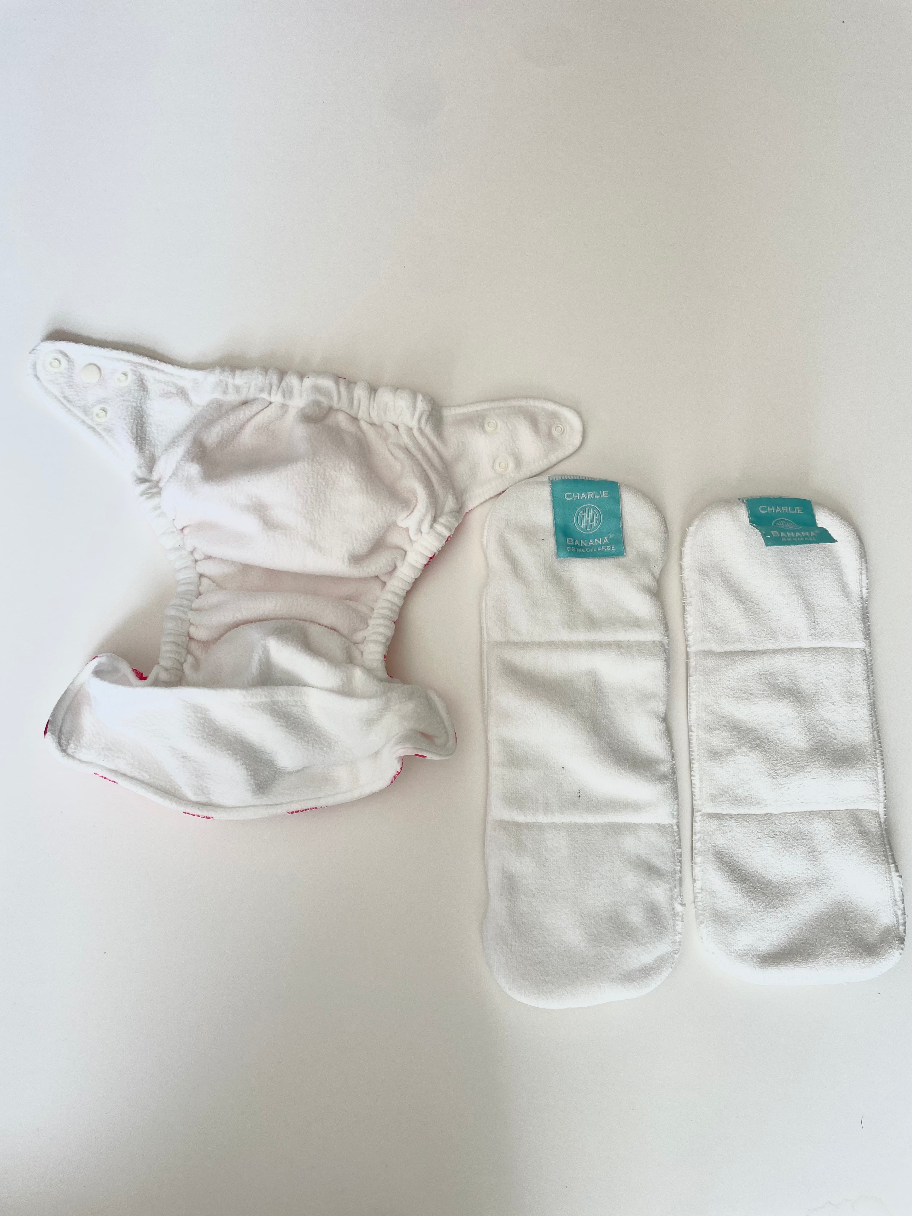 Pre-Loved Charlie Banana One Size - Pocket Nappy - Pineapple Pink