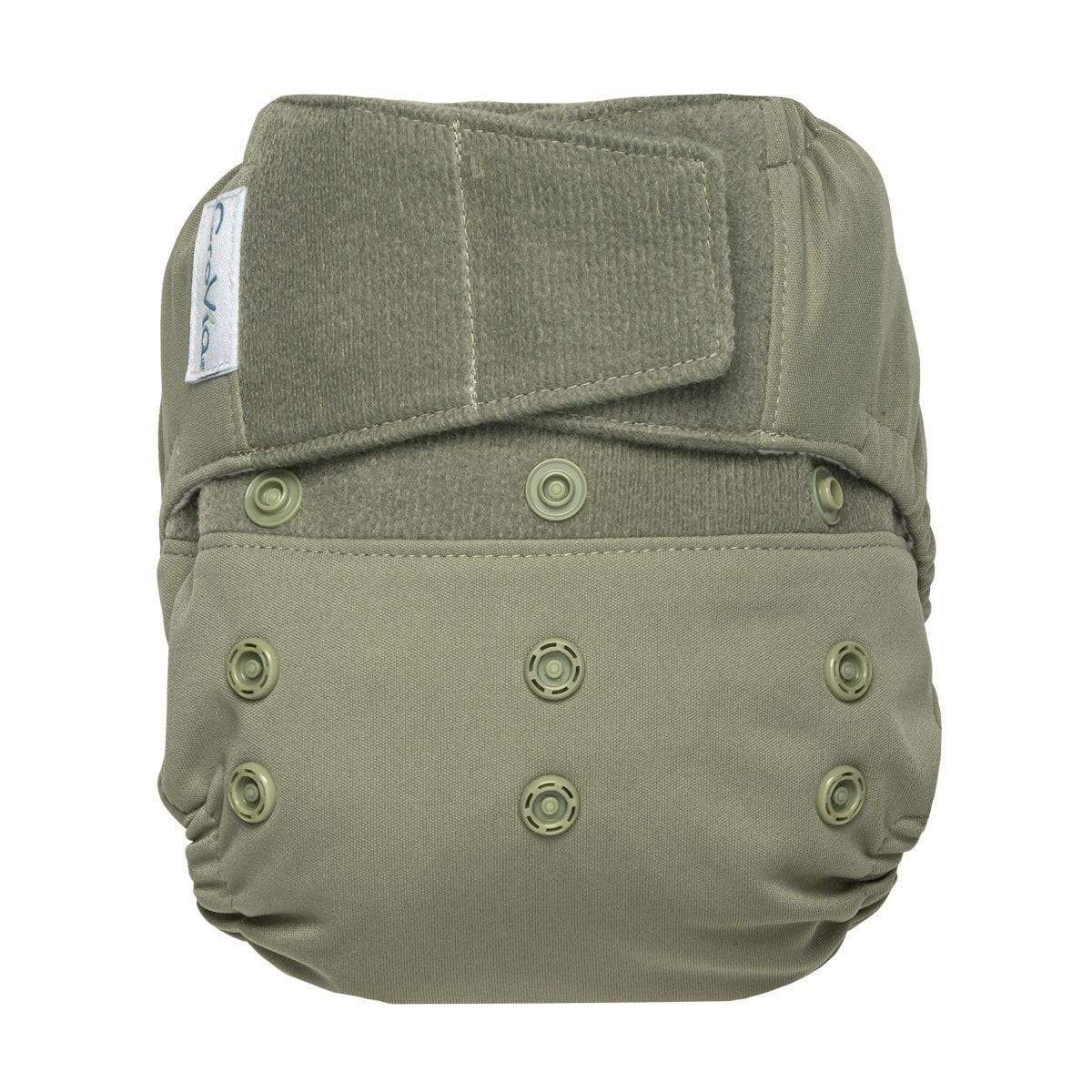 The Cloth Nappy Company Malta Grovia Hybrid Diaper Shell Green Reusable Hook and Loop Velcro Fern