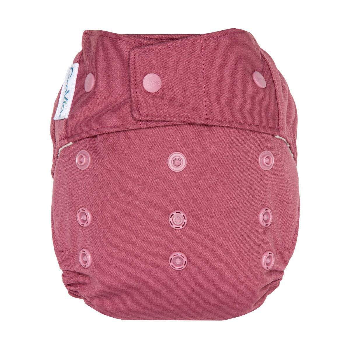 The Cloth Nappy Company Malta Grovia Hybrid Diaper Shell Green Reusable Snap Petal