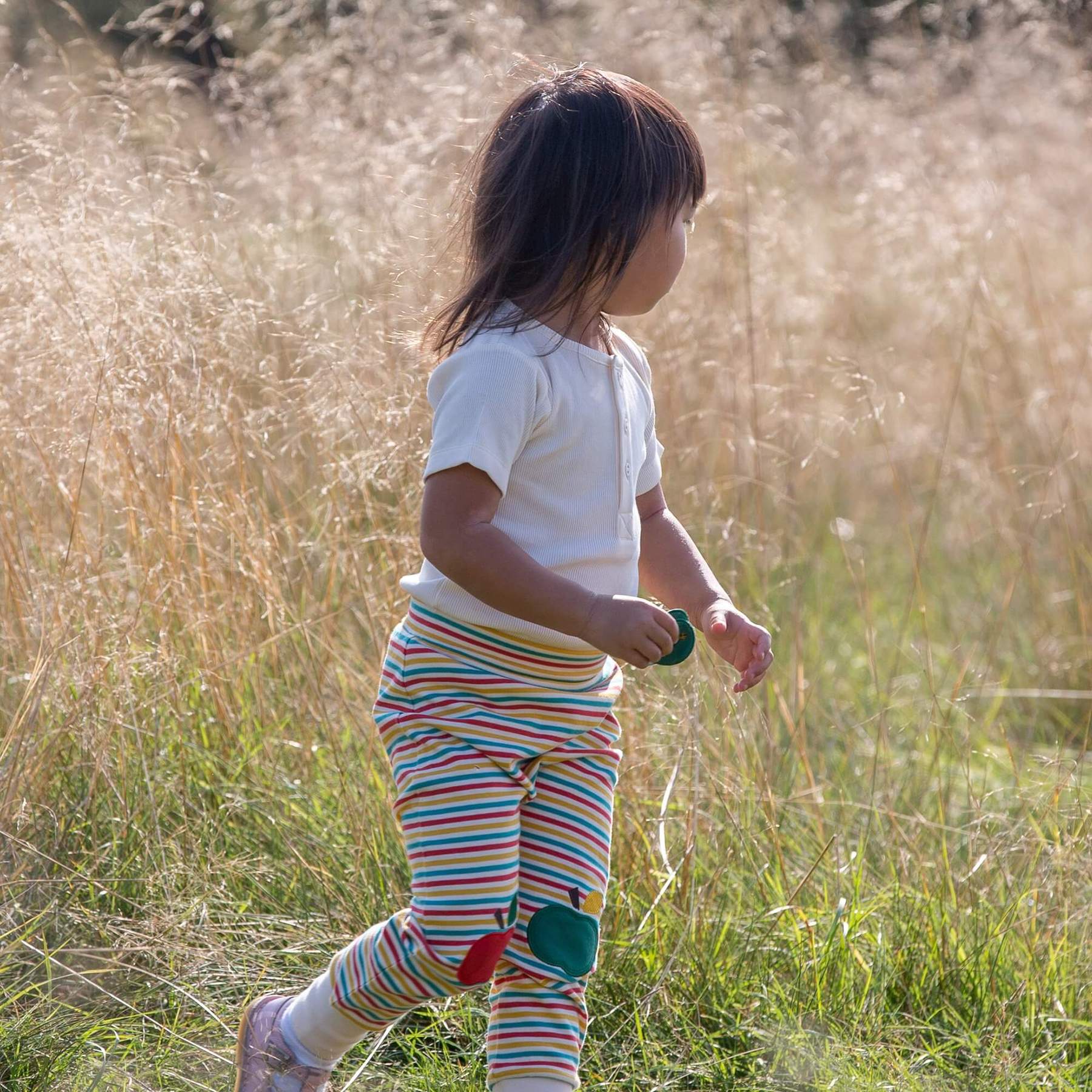 The Cloth Nappy Company Malta Little Green Radicals Trousers Joggers Rainbow Apple Lifestyle 2